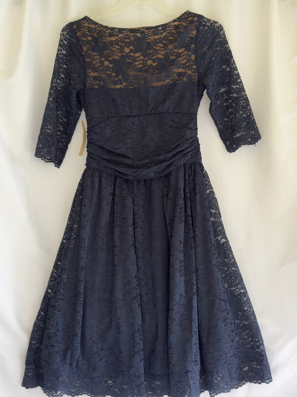 Kiyonna Luna Lace Fit & Flare Dress - Navy 0X NWT - Picture 2 of 5